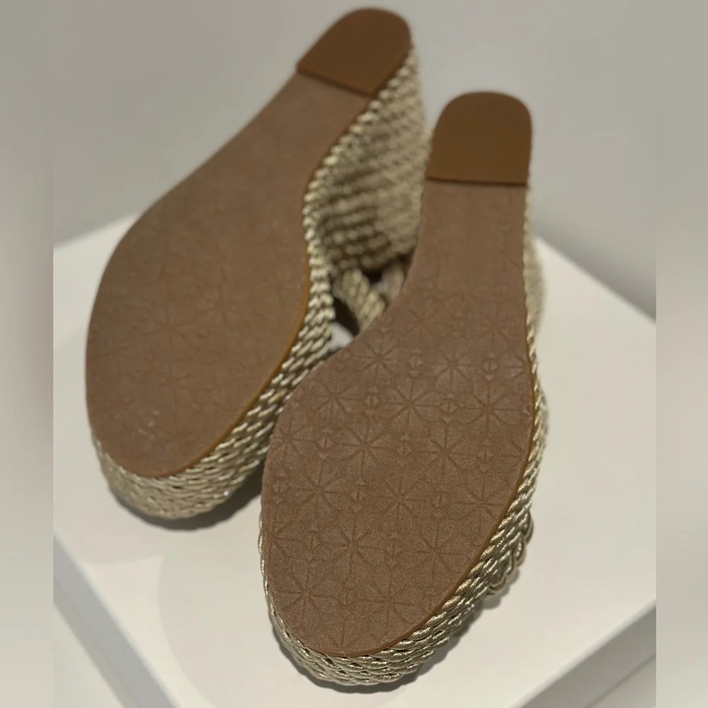 Kate Spade Metallic Gold Wedge Sandals - Picture 9 of 9